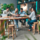 Group of young business people working together in modern office.